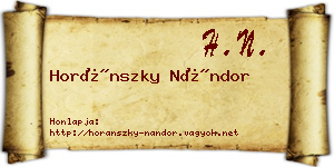 Horánszky Nándor névjegykártya