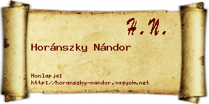 Horánszky Nándor névjegykártya