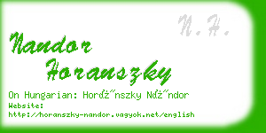 nandor horanszky business card